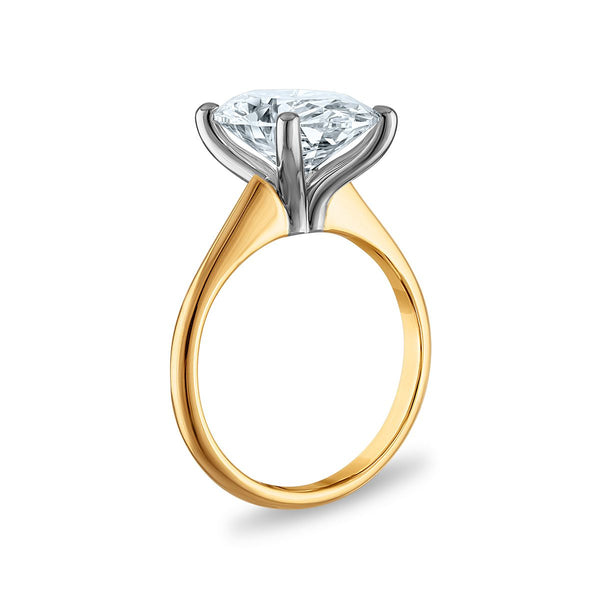 Signature Certificate 8X EcoLove 5 CTW Oval Lab Grown Diamond Solitaire Engagement Ring in 14KT Yellow Gold