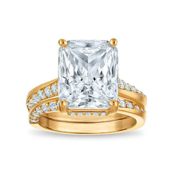 Signature EcoLove Diamond Dreams 7 CTW Radiant Lab Grown Diamond Bridal Set in 14KT Yellow Gold