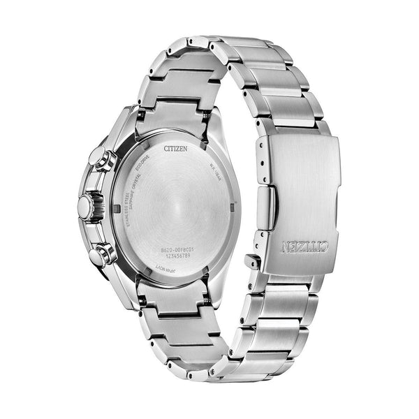 Citizen with 44X44 MM White Round Dial Stainless Steel Watch Band; CZ4730-59A Endeavor