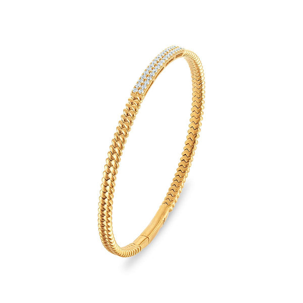 LoveSong EcoLove 1/2 CTW Lab Grown Diamond Flexi Bangle Bracelet in 18KT Gold Vermeil