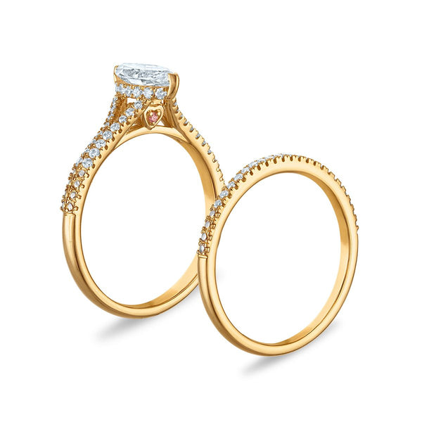 LoveSong EcoLove 1 CTW Lab Grown Diamond Bridal Set in 10KT Yellow Gold