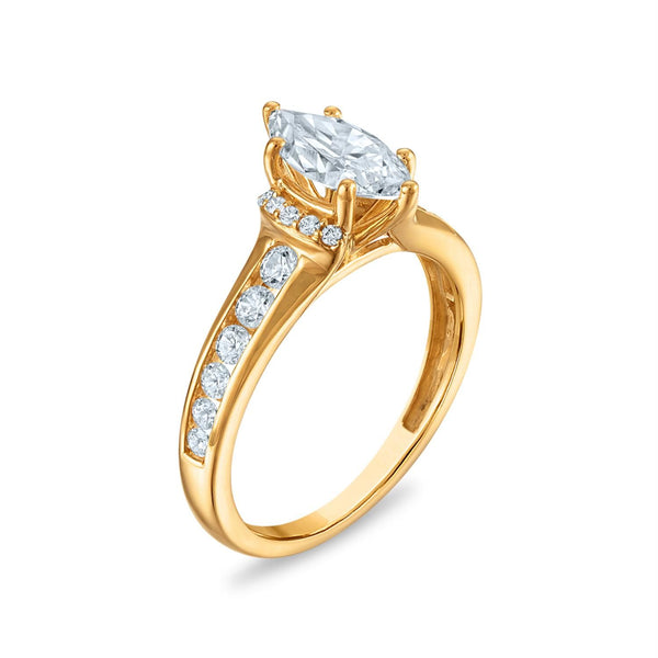 Red Hot Deal 1-1/2 CTW Lab Grown Diamond Engagement Ring in 10KT Yellow Gold