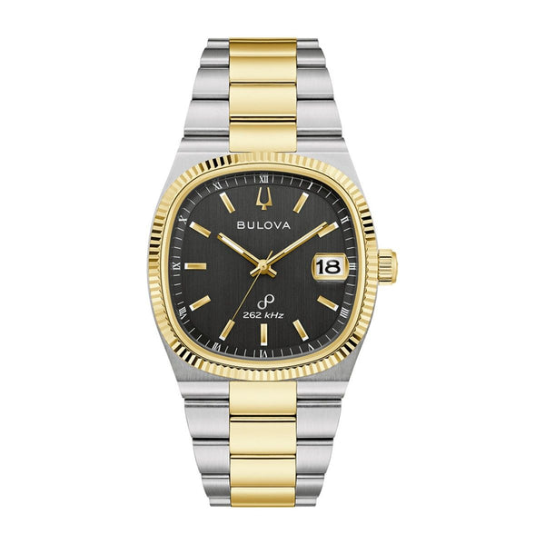 Bulova Black Dial  Stainless Steel Bracelet Super Seville.  98B458