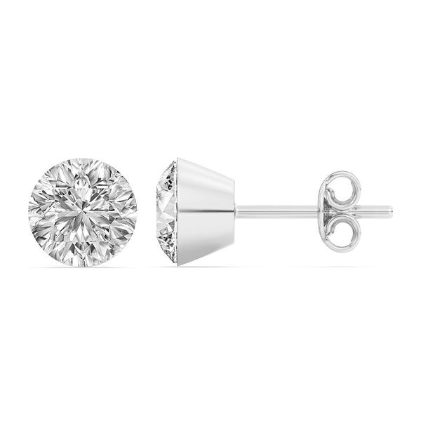 Signature EcoLove 2 CTW 100 Facet Centurion Lab Grown Diamond Stud Earrings in 14KT White Gold