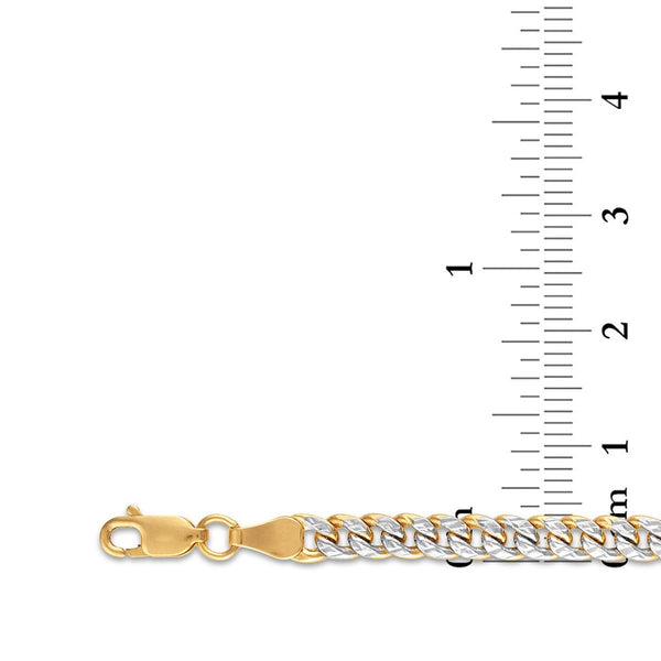 14KT Two-Tone Gold 8.5-inch 4.5MM Double-Sided Diamond-Cut Curb Bracelet