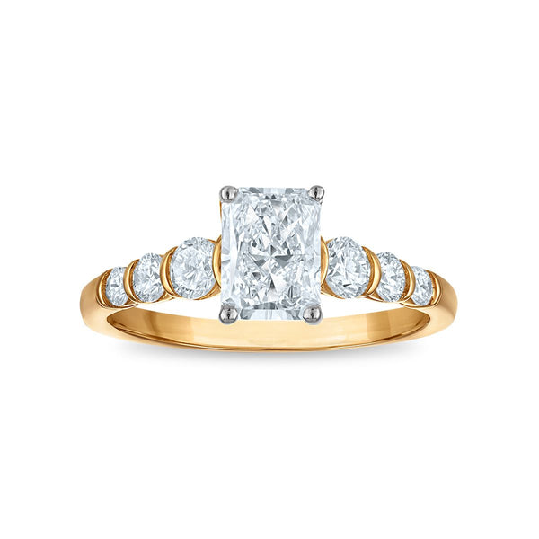 Red Hot Deal 1-1/2 CTW Lab Grown Diamond Engagement Radiant Cut Ring in 10KT Yellow Gold