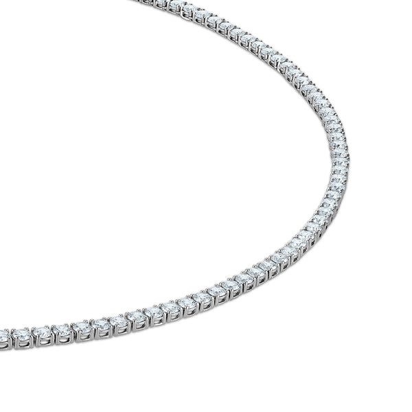 Red Hot Deal 10 CTW Round Lab Grown Diamond 18-inch Tennis Necklace in 10KT White Gold