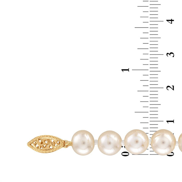 7MM Pearl Strand 18-inch Necklace in 14KT Yellow Gold