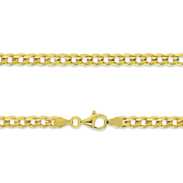 18KT Yellow Gold Plated Sterling Silver 20-inch 4.3MM Curb Chain