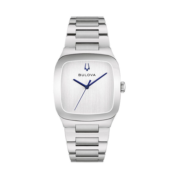 Bulova with 35X35 MM Silvertone Round Dial Stainless Steel Watch Band; 96A336 Millennia