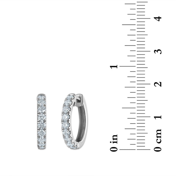 EcoLove 1 CTW Diamond Hoop Earrings in Sterling Silver