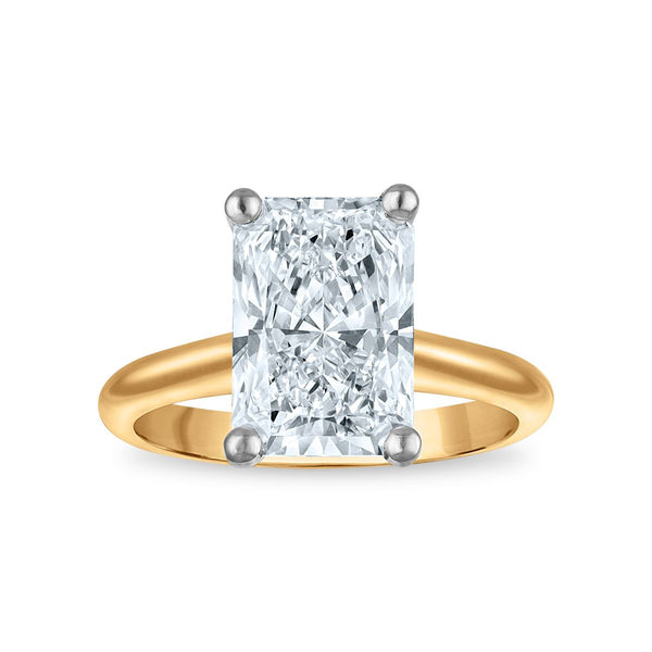 Signature Certificate 8X EcoLove 4 CTW Radiant Lab Grown Diamond Solitaire Engagement Ring in 14KT Yellow Gold