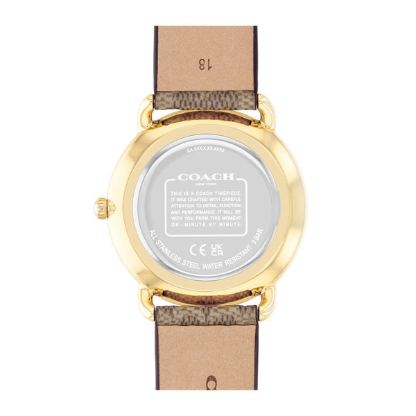 Coach Elliot 36X36 MM Silvertone Round Dial Canvas Strap. 14504205