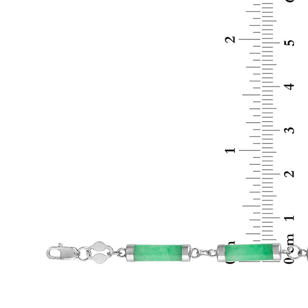 7.5-inch Barrel Jade Bracelet in Sterling Silver