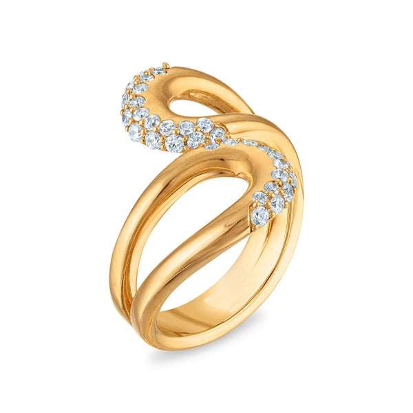 EcoLove 5/8 CTW Lab Grown Diamond Ring in Yellow Gold Plated Sterling Silver