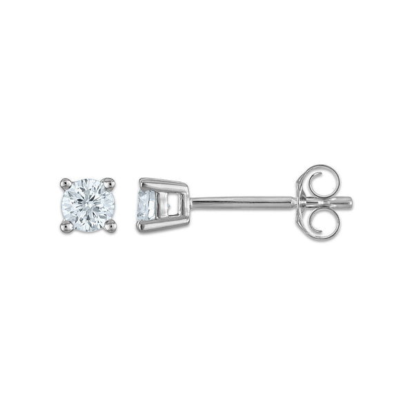 EcoLove 1/4 CTW Round Lab Grown Diamond Stud Earrings in 10KT White Gold