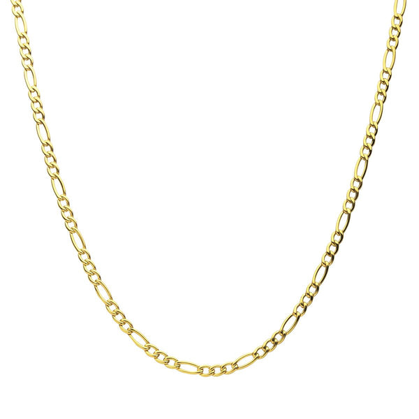 Inox 18KT Gold IP Titanium 16-inch 4.7MM Figaro Chain
