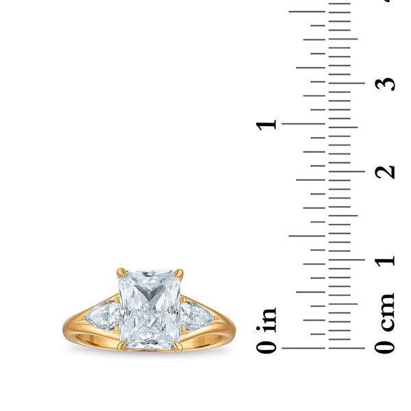 Red Hot Deal 2-5/8 CTW Lab Grown Diamond Anniversary Three Stone Ring in 10KT Yellow Gold