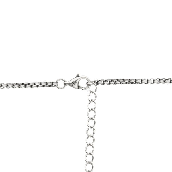 Inox Sterling Silver Oxidized 22-inch Buddha Head Pendant