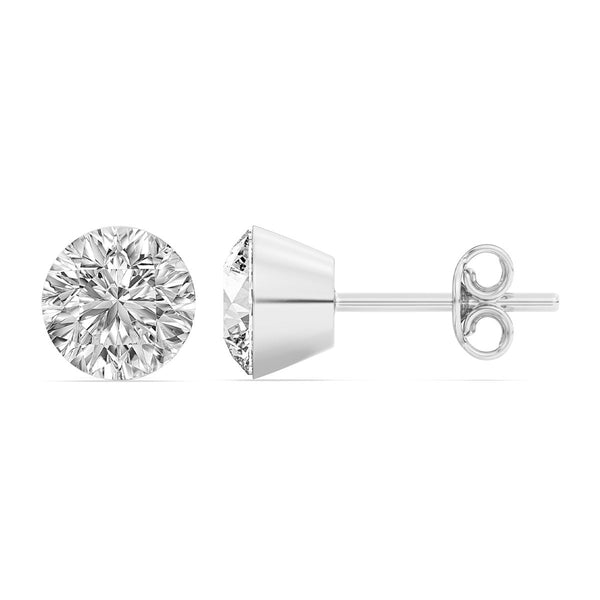 Signature EcoLove 3 CTW 100 Facet Centurion Lab Grown Diamond Stud Earrings in 14KT White Gold