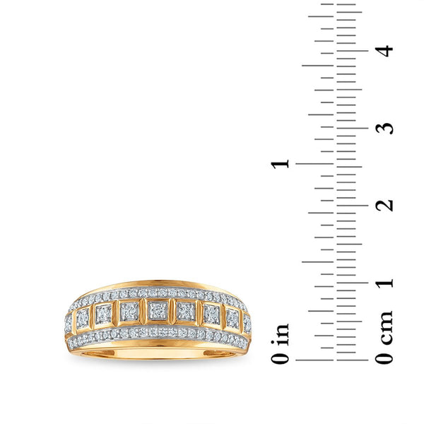 EcoLove 2 CTW Lab Grown Diamond Princess Cut Wedding Trio Set in 10KT Yellow Gold