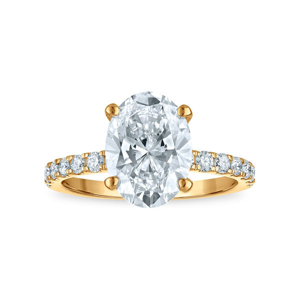 Signature EcoLove 3 1/2 CTW Lab Grown Diamond Engagement Oval Ring in 14KT Yellow Gold