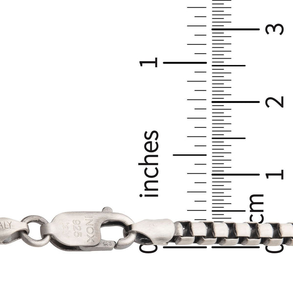 Inox 24-inch 3.6MM Sterling Silver Brushed Satin Finish Box Chain