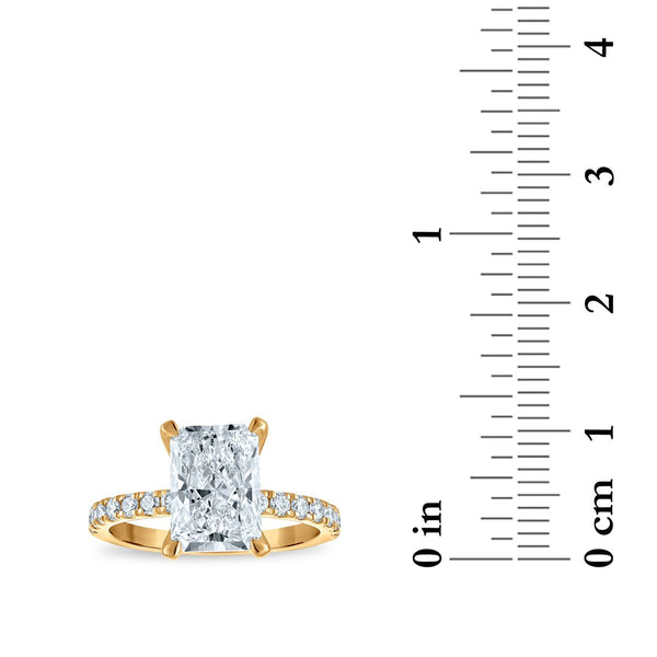 Signature EcoLove 3 1/2 CTW Lab Grown Diamond Engagement Radiant Ring in 14KT Yellow Gold