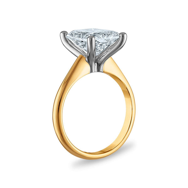 Signature Certificate 8X EcoLove 5 CTW Radiant Lab Grown Diamond Solitaire Engagement Ring in 14KT Yellow Gold