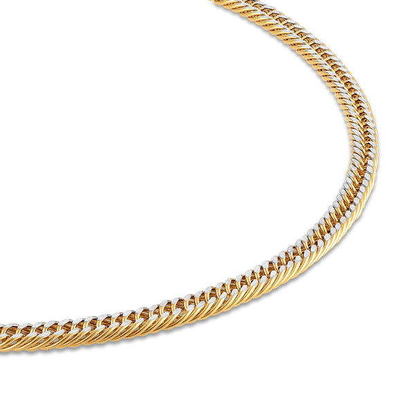 14KT Two-Tone Gold 22-inch 4.6MM Triple Curb Chain