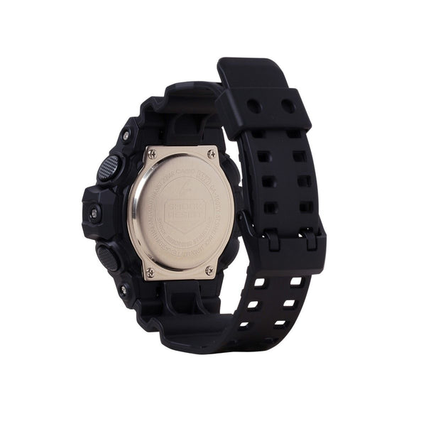 G-Shock with 57X53 MM Yellow Round Dial Resin Band Watch Band; GA700CY-1A Caution Yellow