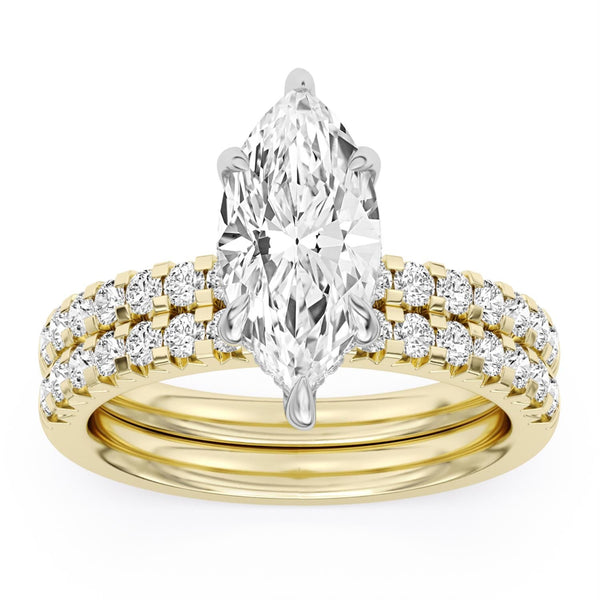 Signature EcoLove Diamond Dreams 3-1/3 CTW 100 Facet Centurion Lab Grown Diamond Bridal Set in 18KT Yellow Gold
