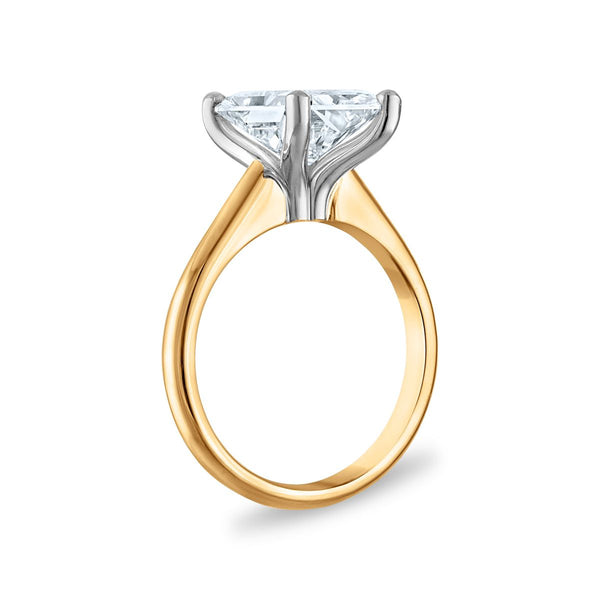 Signature Certificate 8X EcoLove 4 CTW Radiant Lab Grown Diamond Solitaire Engagement Ring in 14KT Yellow Gold