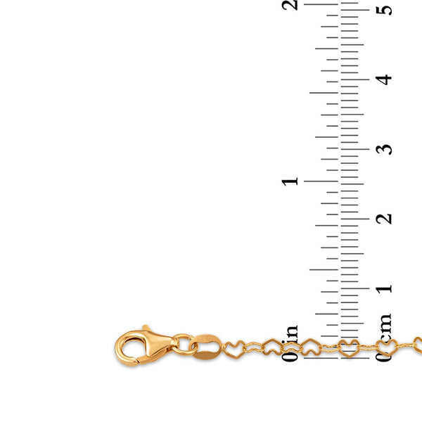 10KT Yellow Gold 18-inch 2.5MM Heart Link Necklace