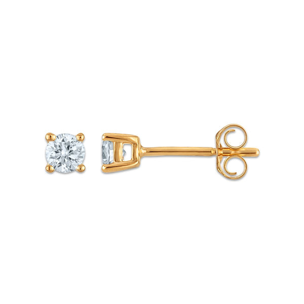 EcoLove 1/4 CTW Round Lab Grown Diamond Stud Earrings in 10KT Yellow Gold
