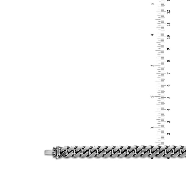 Serpents and Saints 1/5 CTW Natural Diamond 8.5-inch Curb Bracelet in Sterling Silver