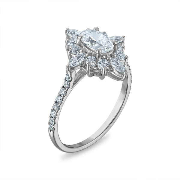 EcoLove 1-1/4 CTW Lab Grown Diamond Ballerina Ring in 10KT White Gold