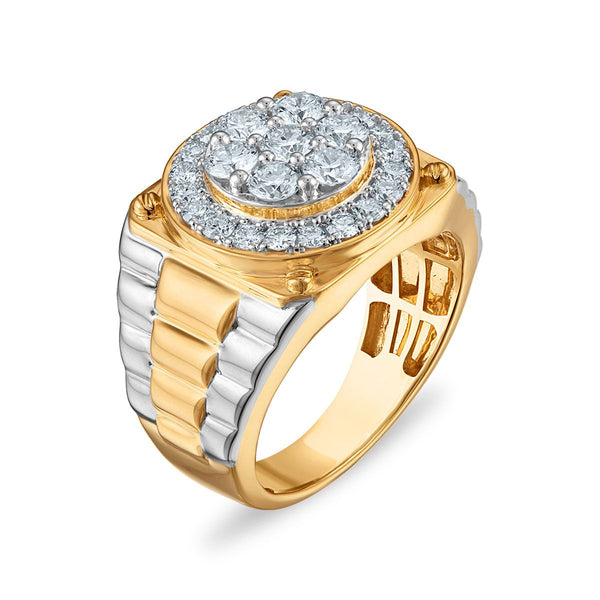 EcoLove 2 CTW Lab Grown Diamond Fashion Ring in 10KT White and Yellow Gold