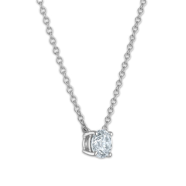 EcoLove 1/2 CTW Lab Grown Diamond Solitaire 18-inch Necklace in Sterling Silver