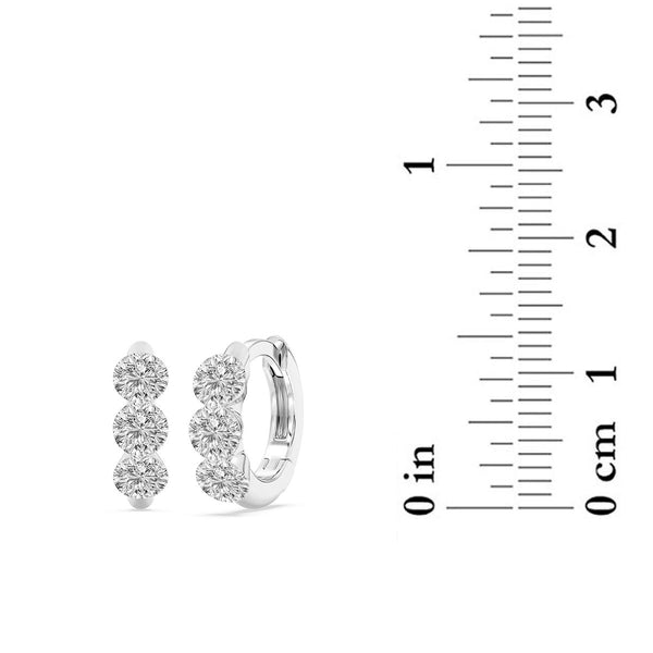 Signature EcoLove 1-1/5 CTW 100 Facet Centurion Lab Grown Diamond Hoop Earrings in 14KT White Gold