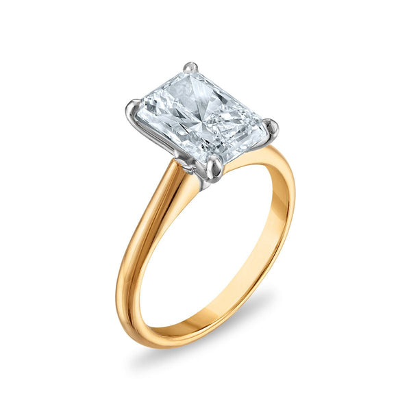 Signature Certificate 8X EcoLove 3 CTW Radiant Lab Grown Diamond Solitaire Engagement Ring in 14KT Yellow Gold