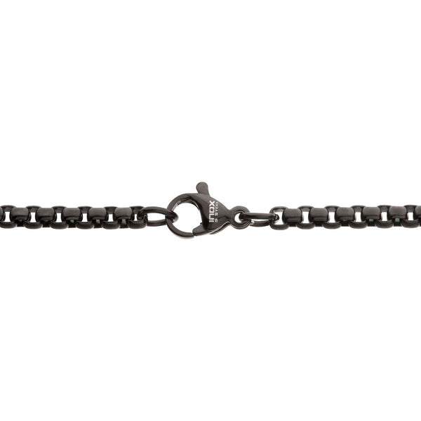 Inox Black IP Brushed Finish Stainless Steel Lab Grown Diamond Accent 24-inch Cross