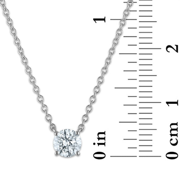 EcoLove 1/2 CTW Lab Grown Diamond Solitaire 18-inch Necklace in Sterling Silver