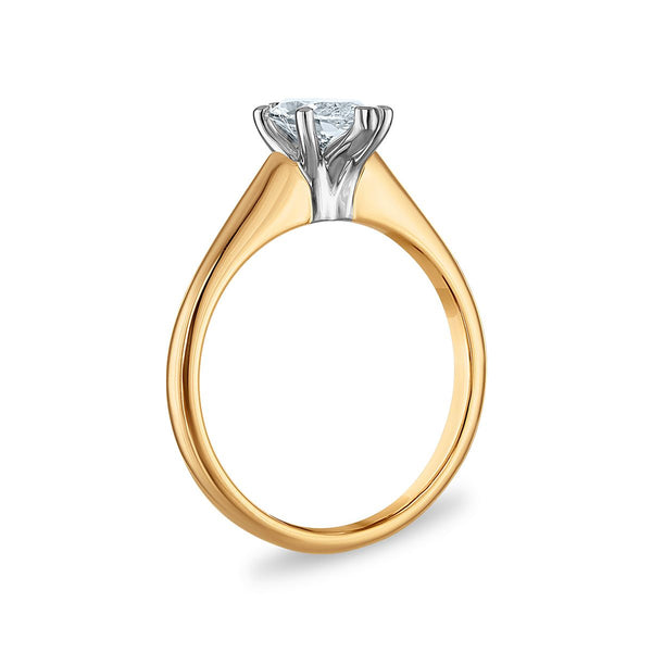Signature Certificate 8X EcoLove 1 CTW Marquise Lab Grown Diamond Solitaire Engagement Ring in 14KT Yellow Gold