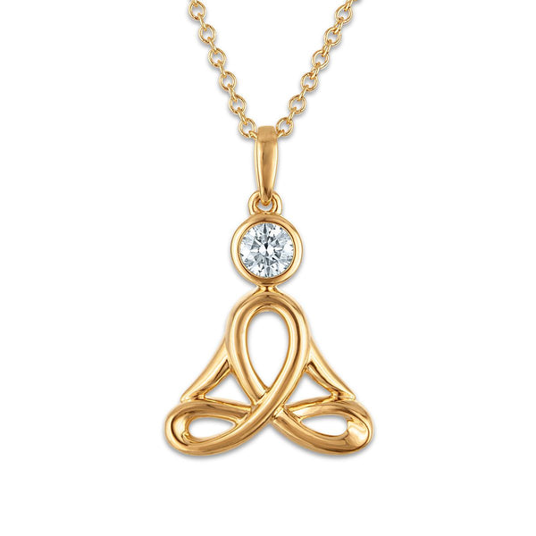 EcoLove 1/5 CTW Lab Grown Diamond 18-inch Pendant in Yellow Gold Plated Sterling Silver