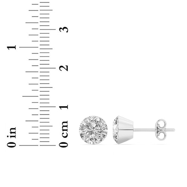Signature EcoLove 3 CTW 100 Facet Centurion Lab Grown Diamond Stud Earrings in 14KT White Gold