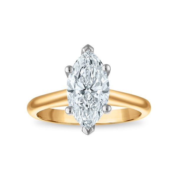 Signature Certificate 8X EcoLove 2 CTW Marquise Lab Grown Diamond Solitaire Engagement Ring in 14KT Yellow Gold