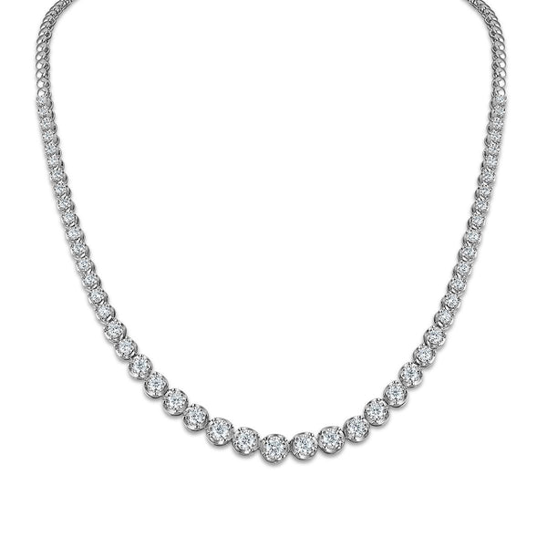 EcoLove 3 CTW Lab Grown Diamond 17-inch Tennis Necklace in Sterling Silver