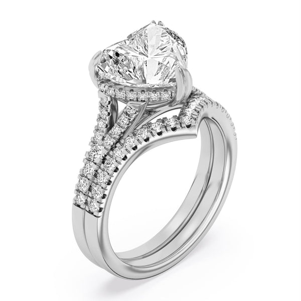 Signature EcoLove Diamond Dreams 4 CTW 100 Facet Centurion Lab Grown Diamond Bridal Set in Platinum