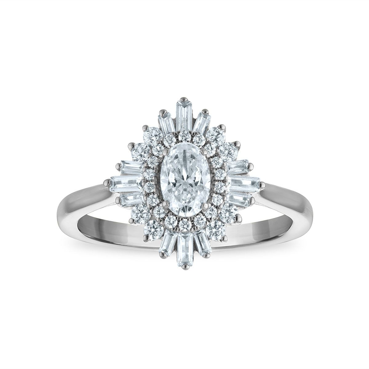 EcoLove 1 CTW Lab Grown Diamond Ballerina Ring in 10KT White Gold